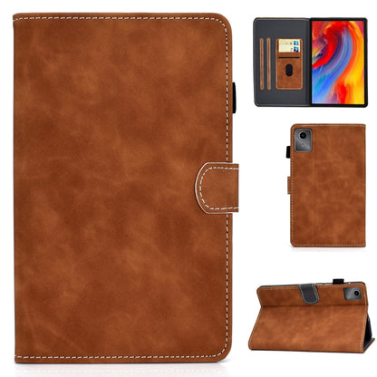 For Lenovo Tab M11 / Xiaoxin Pad 11 2024 Stitching Cowhide Texture Smart Leather Tablet Case(Brown) - Lenovo by buy2fix | Online Shopping UK | buy2fix