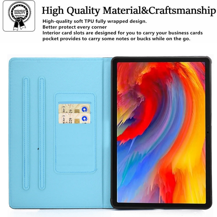 For Lenovo Tab M11 / Xiaoxin Pad 11 2024 Colored Drawing Sewing Pen Slot Leather Tablet Case(Love) - Lenovo by buy2fix | Online Shopping UK | buy2fix