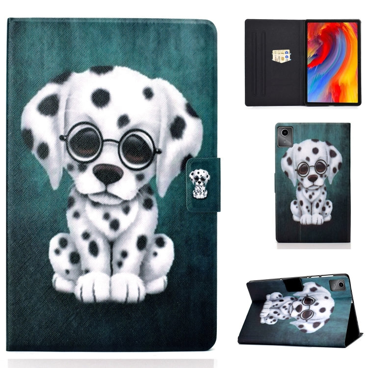 For Lenovo Tab M11 / Xiaoxin Pad 11 2024 Electric Pressed Colored Drawing Smart Leather Tablet Case(Dalmatian) - Lenovo by buy2fix | Online Shopping UK | buy2fix