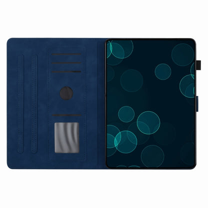 For Samsung Galaxy Tab S9 X710/X716B/X718U Coconut Tree Embossed Smart Leather Tablet Case(Blue) - Galaxy Tab S9 Cases by buy2fix | Online Shopping UK | buy2fix