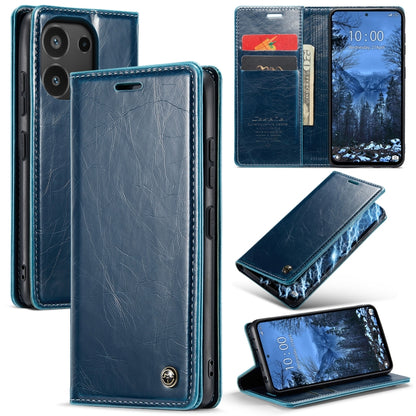 For Xiaomi Redmi Note 13 4G CaseMe 003 Crazy Horse Texture Flip Leather Phone Case(Blue Green) - Xiaomi Cases by CaseMe | Online Shopping UK | buy2fix