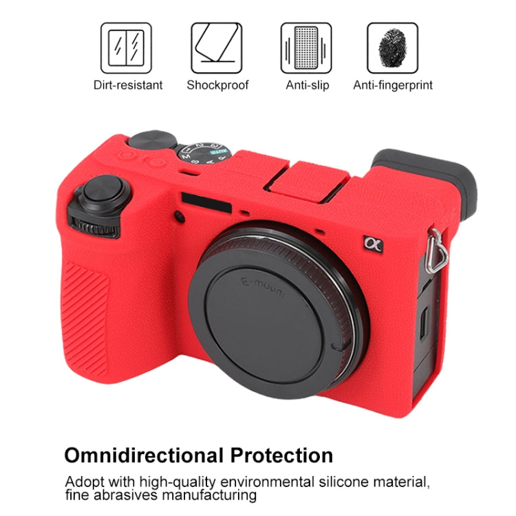 For Sony ILCE-6700 / A6700 Litchi Texture Soft Silicone Protective Case(Red) - Protective Case by buy2fix | Online Shopping UK | buy2fix