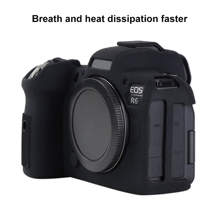 For Canon EOS R6 Mark II Litchi Texture Soft Silicone Protective Case(Black) - Protective Case by buy2fix | Online Shopping UK | buy2fix