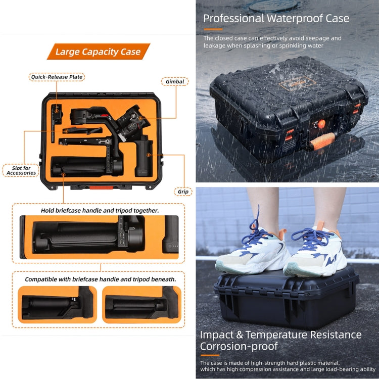 For DJI RS 4 Sunnylife Safety Carrying Case Waterproof Hard Case Box(Black) - Backpacks & Bags by Sunnylife | Online Shopping UK | buy2fix