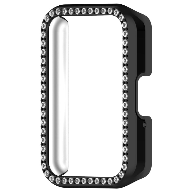 For Samsung Galaxy Fit 3 Diamond Half Pack Hollow PC Watch Protective Case(Black) - Watch Cases by buy2fix | Online Shopping UK | buy2fix