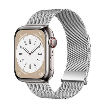 For Apple Watch Series 9 45mm ZGA Milanese Magnetic Metal Watch Band(Silver) - Watch Bands by ZGA | Online Shopping UK | buy2fix