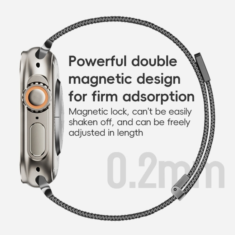 For Apple Watch Ultra 49mm ZGA Milanese Magnetic Metal Watch Band(Silver) - Watch Bands by ZGA | Online Shopping UK | buy2fix