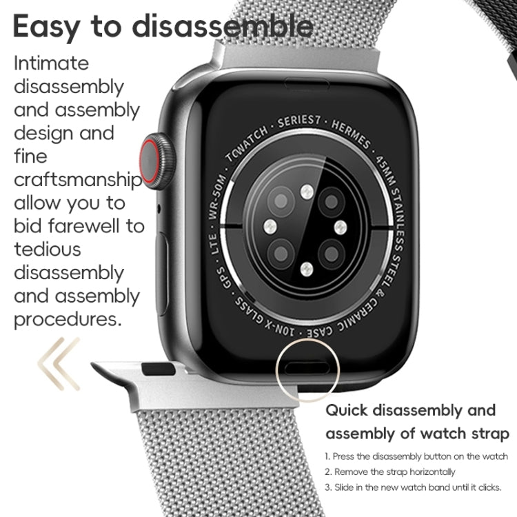 For Apple Watch Series 5 44mm ZGA Milanese Magnetic Metal Watch Band(Black) - Watch Bands by ZGA | Online Shopping UK | buy2fix