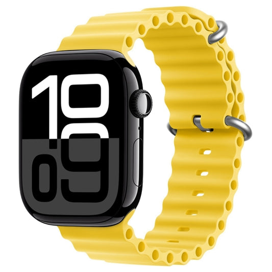 For Apple Watch Series 10 46mm ZGA Ocean Silicone Watch Band(Yellow) - Watch Bands by ZGA | Online Shopping UK | buy2fix