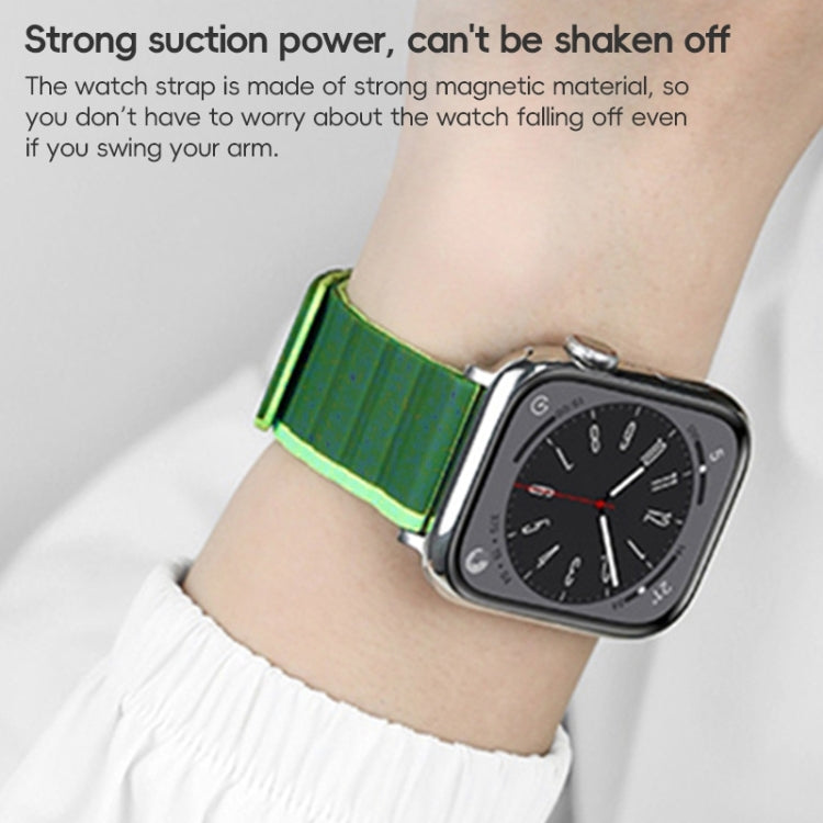 For Apple Watch Ultra 2 49mm ZGA Two Color Magnetic Silicone Watch Band(Dark Green+Light Green) - Watch Bands by ZGA | Online Shopping UK | buy2fix