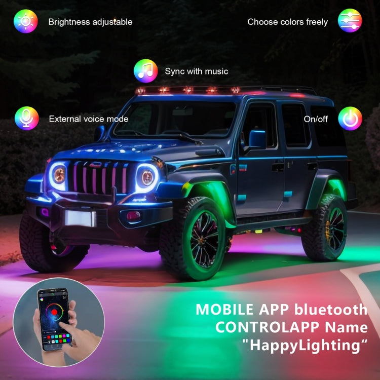 6 in 1 G6 RGB Colorful Car Chassis Light LED Music Atmosphere Light With Dual Control Remote Control - Atmosphere lights by buy2fix | Online Shopping UK | buy2fix