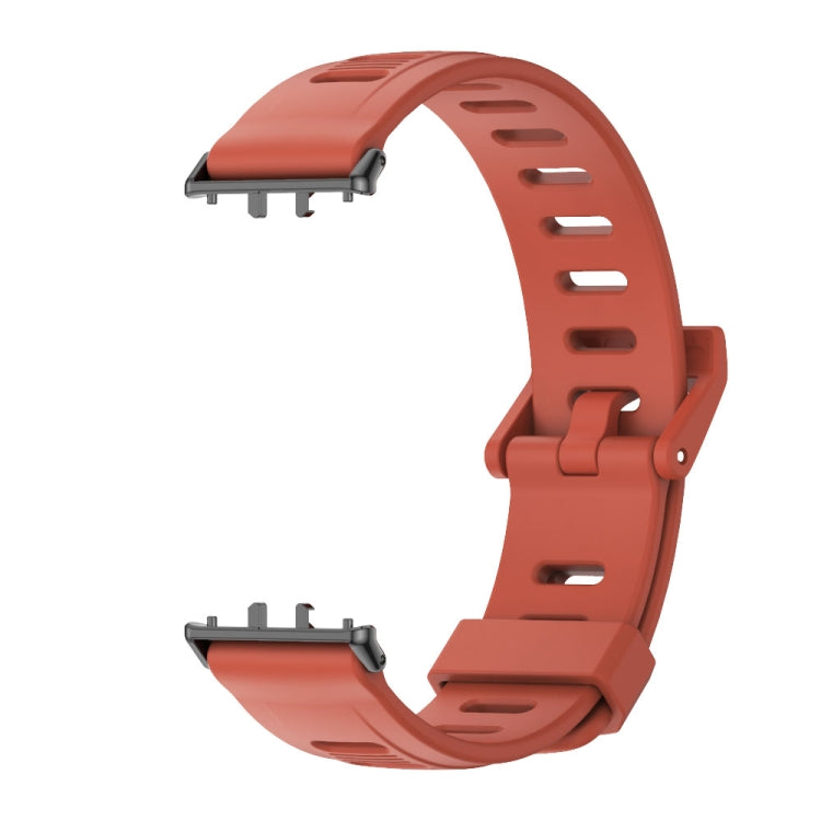 For Samsung Galaxy Fit 3 Mijobs Flat Hole Silicone Watch Band(Orange+Black) - Watch Bands by MIJOBS | Online Shopping UK | buy2fix