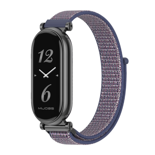 For Xiaomi Mi Band 8 / 9 / 9 NFC Mijobs GT4 Breathable Nylon Loop Watch Band(Midnight Blue Black) - Watch Bands by MIJOBS | Online Shopping UK | buy2fix