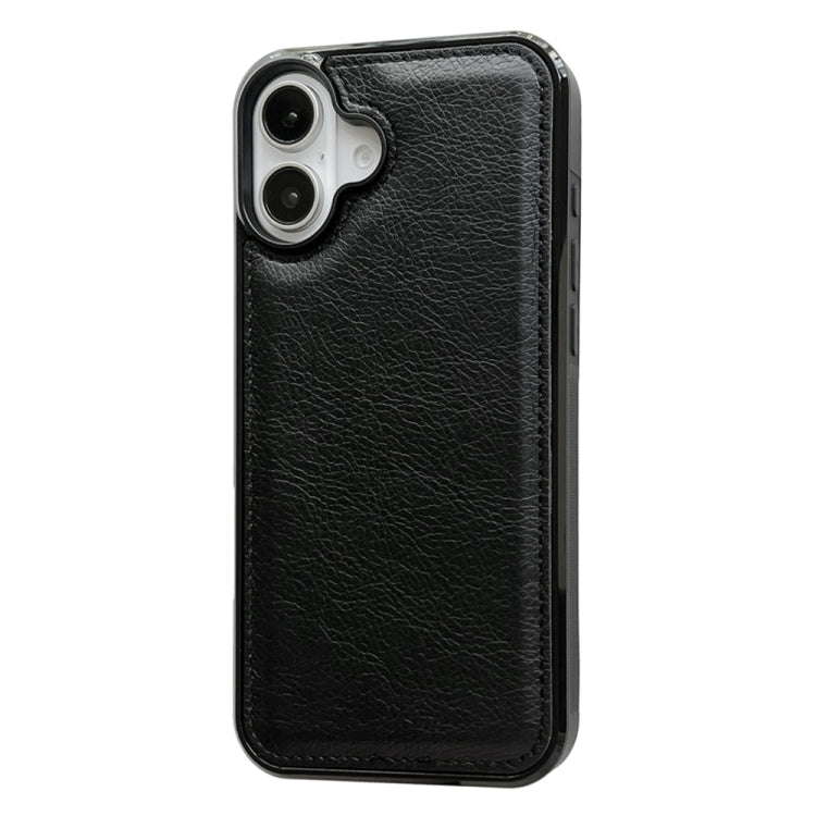 For iPhone 16 Plus Cowhide Texture Back Cover Phone Case(Black) - iPhone 16 Plus Cases by buy2fix | Online Shopping UK | buy2fix