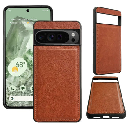 For Google Pixel 9 Pro XL Cowhide Texture Back Cover Phone Case(Brown) - Google Cases by buy2fix | Online Shopping UK | buy2fix