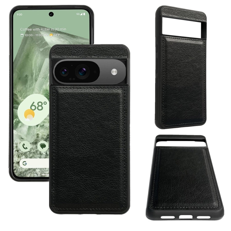 For Google Pixel 9 / Pixel 9 Pro Cowhide Texture Back Cover Phone Case(Black) - Google Cases by buy2fix | Online Shopping UK | buy2fix