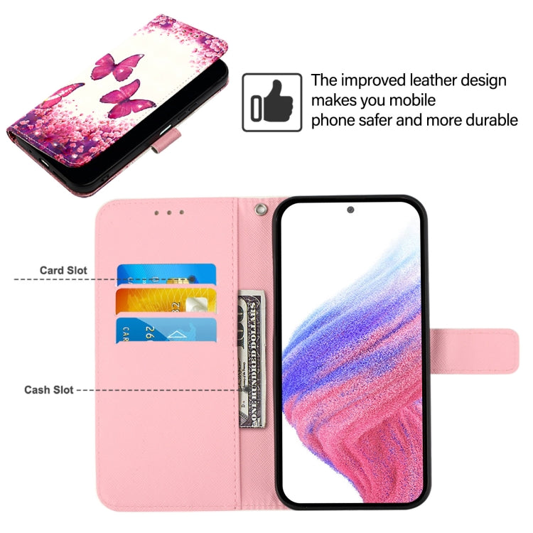 For OnePlus 12 5G Global 3D Painting Horizontal Flip Leather Phone Case(Rose Butterfly) - OnePlus Cases by buy2fix | Online Shopping UK | buy2fix