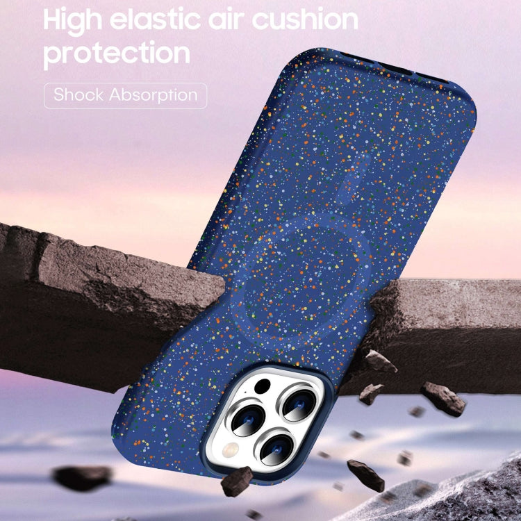 For iPhone 16 Colorful Frosted Magsafe PC Hybrid TPU Phone Case(Black) - iPhone 16 Cases by buy2fix | Online Shopping UK | buy2fix