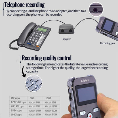 JNN X26 Mini Portable Voice Recorder with OLED Screen, Memory:16GB(Metal Gray) - Recording Pen by JNN | Online Shopping UK | buy2fix