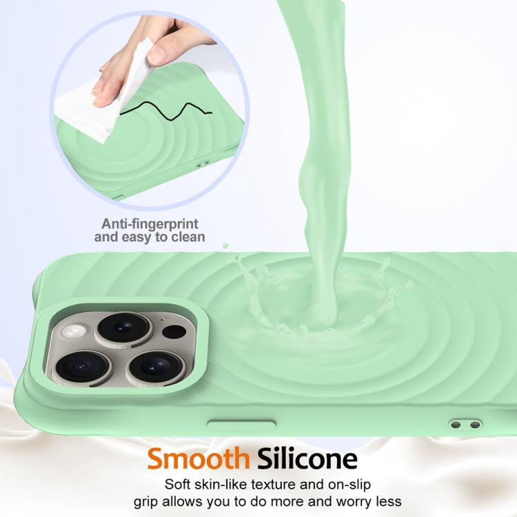 For iPhone 14 Pro Max Wave Texture MagSafe Magnetic Liquid Silicone Phone Case(Green) - iPhone 14 Pro Max Cases by buy2fix | Online Shopping UK | buy2fix