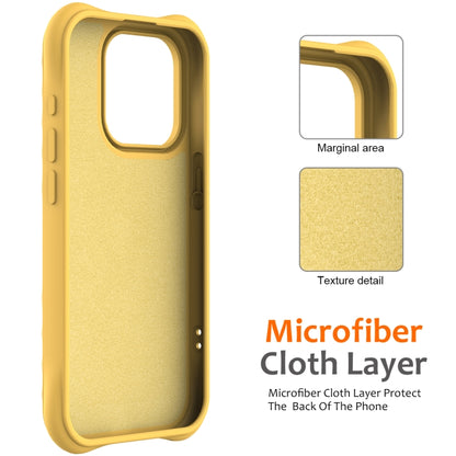 For iPhone 16 Pro Wave Texture MagSafe Magnetic Liquid Silicone Phone Case(Yellow) - iPhone 16 Pro Cases by buy2fix | Online Shopping UK | buy2fix