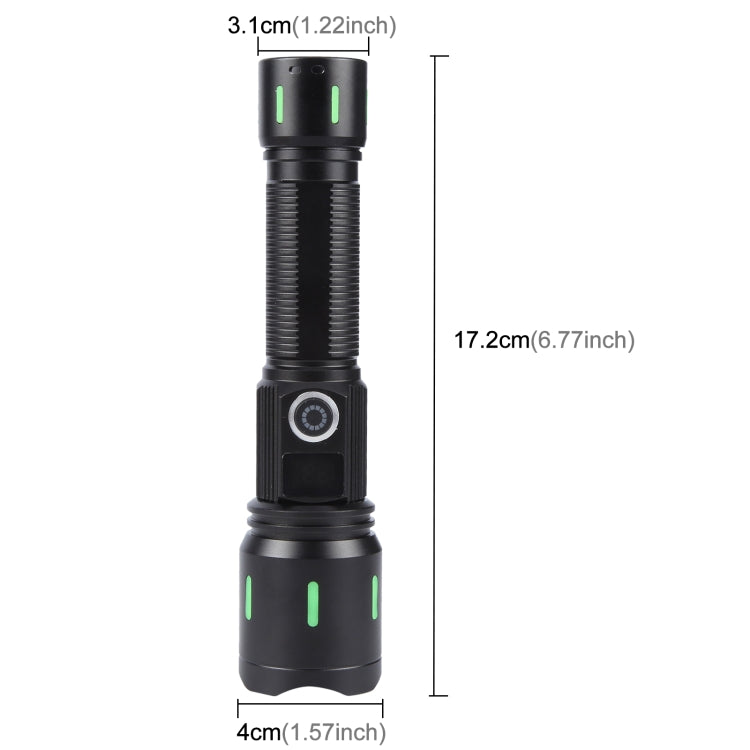 A800 20W Spotlight 2000LM USB Rechargeable LED Flashlight(Black) - LED Flashlight by buy2fix | Online Shopping UK | buy2fix