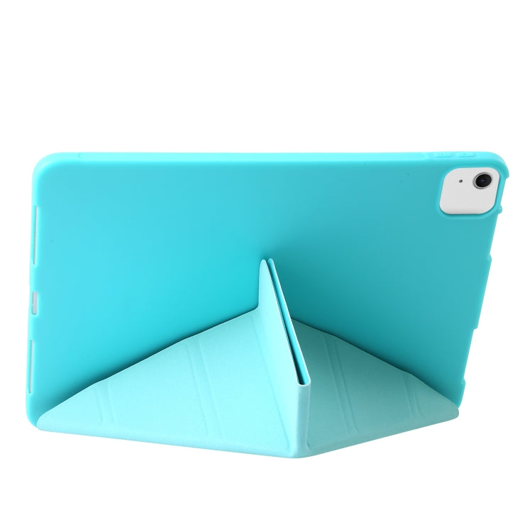 For iPad Air 13 2024 TPU Deformation Flip Leather Tablet Case with Holder(Mint Blue) - iPad Air 13 2024 Cases by buy2fix | Online Shopping UK | buy2fix