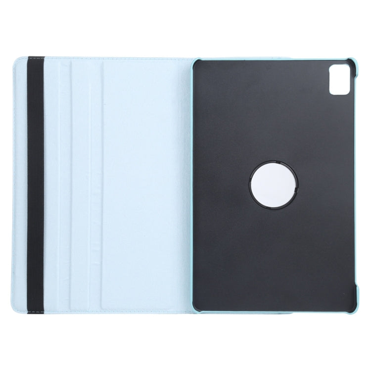 For iPad Pro 13 2024 360 Degree Rotation Litchi Texture Leather Tablet Case with Holder(Sky Blue) - iPad Pro 13 2024 Cases by buy2fix | Online Shopping UK | buy2fix