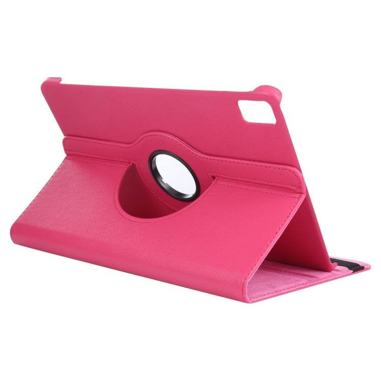 For iPad Pro 13 2024 360 Degree Rotation Litchi Texture Leather Tablet Case with Holder(Rose Red) - iPad Pro 13 2024 Cases by buy2fix | Online Shopping UK | buy2fix