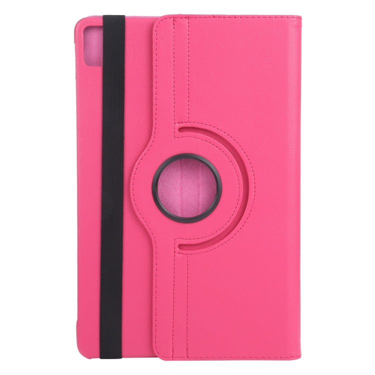 For iPad Pro 11 2024 360 Degree Rotation Litchi Texture Leather Tablet Case with Holder(Rose Red) - iPad Pro 11 2024 Cases by buy2fix | Online Shopping UK | buy2fix