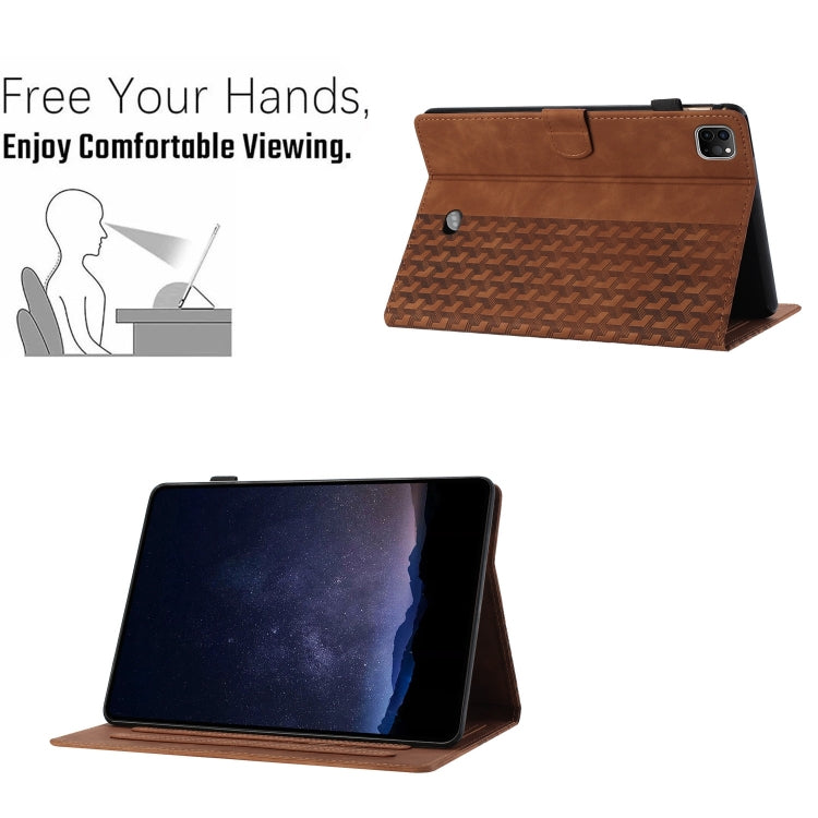 For iPad Pro 11 2024 Building Blocks Embossed Leather Smart Tablet Case(Brown) - iPad Pro 11 2024 Cases by buy2fix | Online Shopping UK | buy2fix