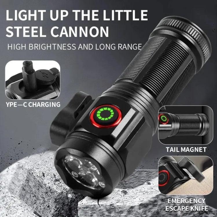 W5183 4 LEDs Highlight Mini Rechargeable Flashlight(Black) - LED Flashlight by buy2fix | Online Shopping UK | buy2fix