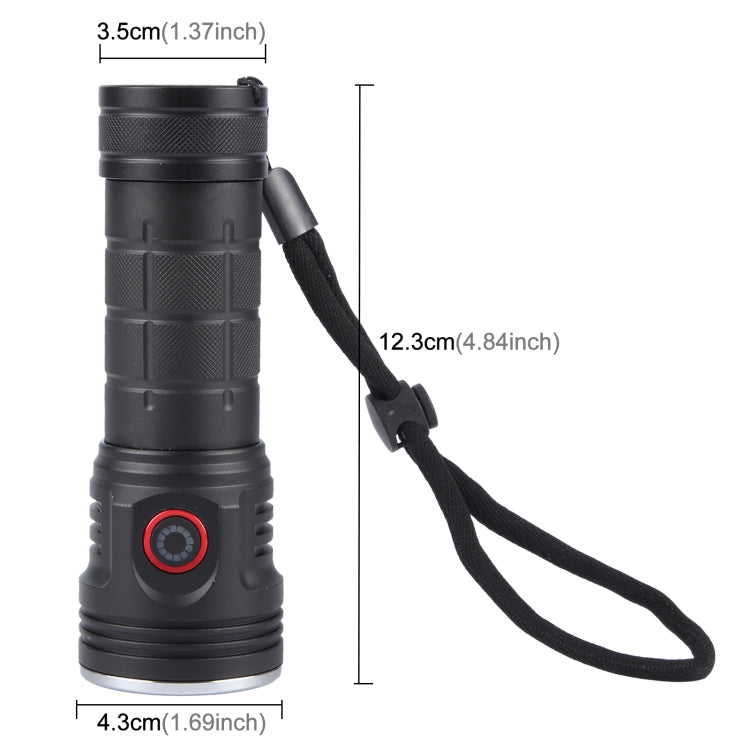 W5204 8 LEDs 3100LM High Brightness Rechargeable Flashlight(Black) - LED Flashlight by buy2fix | Online Shopping UK | buy2fix