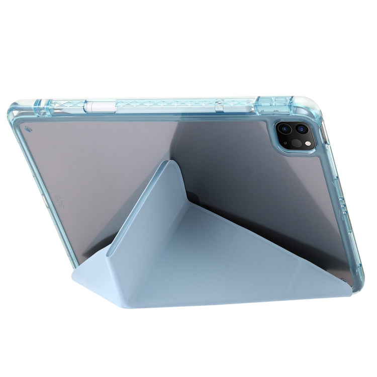 For iPad Pro 13 2024 Clear Acrylic Deformation Leather Tablet Case(Ice Blue) - iPad Pro 13 2024 Cases by buy2fix | Online Shopping UK | buy2fix