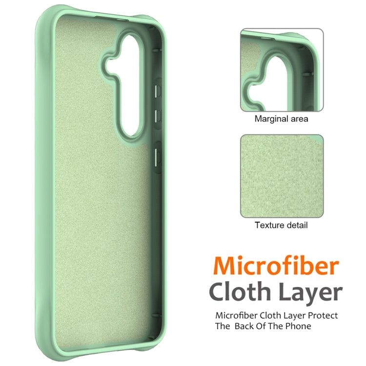 For Samsung Galaxy S25 5G Wave Texture MagSafe Magnetic Liquid Silicone Phone Case(Green) - Galaxy S25 5G Cases by buy2fix | Online Shopping UK | buy2fix