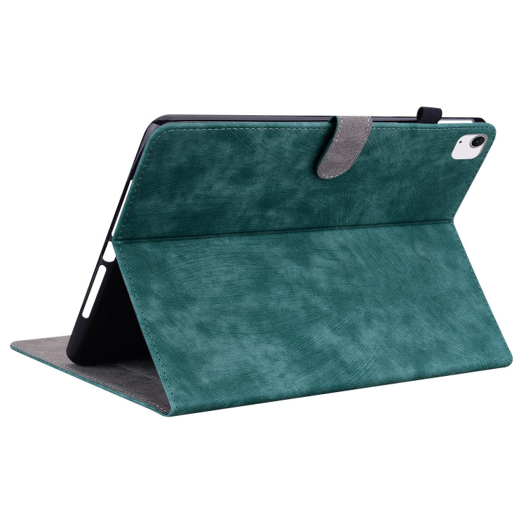 For iPad Air 11 2024 Embossed Tiger Pattern Leather Tablet Case(Dark Green) - iPad Air 11 2024 Cases by buy2fix | Online Shopping UK | buy2fix