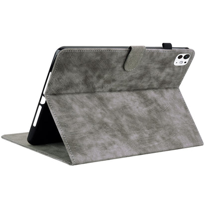 For iPad Pro 11 2024 Embossed Tiger Pattern Leather Tablet Case(Grey) - iPad Pro 11 2024 Cases by buy2fix | Online Shopping UK | buy2fix