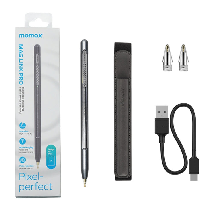 For iPad MOMAX TP9 MAG LINK Pro Magnetic Dual Mode Anti Miscontact Capacitive Pen(Grey) - Stylus Pen by MOMAX | Online Shopping UK | buy2fix