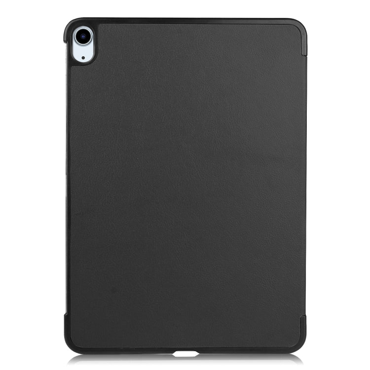 For iPad Air 11 2024 Custer Pure Color 3-Fold Holder Smart Leather Tablet Case(Black) - iPad Air 11 2024 Cases by buy2fix | Online Shopping UK | buy2fix