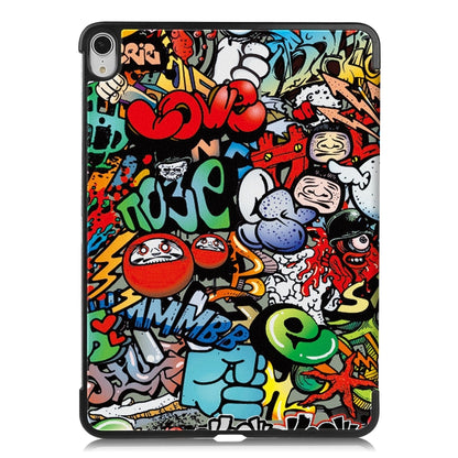 For iPad Air 13 2024 Custer Painted 3-Fold Holder Smart Leather Tablet Case(Graffiti) - iPad Air 13 2024 Cases by buy2fix | Online Shopping UK | buy2fix