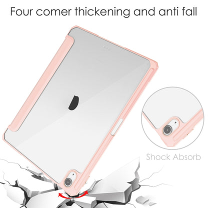 For iPad Air 11 2024 Pure Color 3-fold Clear TPU Smart Leather Tablet Case(Pink) - iPad Air 11 2024 Cases by buy2fix | Online Shopping UK | buy2fix