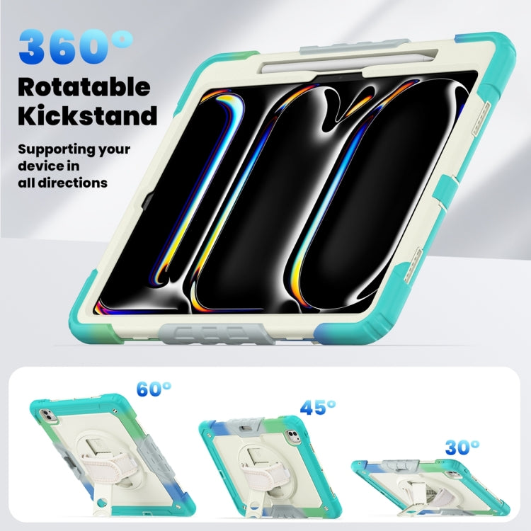 For iPad Pro 13 2024 Silicone + PC Tablet Protective Case(Rainbow Blue) - iPad Pro 13 2024 Cases by buy2fix | Online Shopping UK | buy2fix