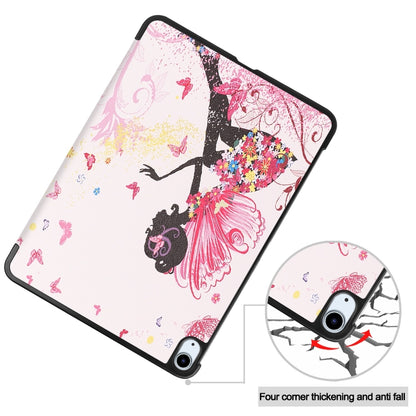 For iPad Air 11 2024 Custer Painted 3-Fold Holder Smart Leather Tablet Case(Elf Girl) - iPad Air 11 2024 Cases by buy2fix | Online Shopping UK | buy2fix