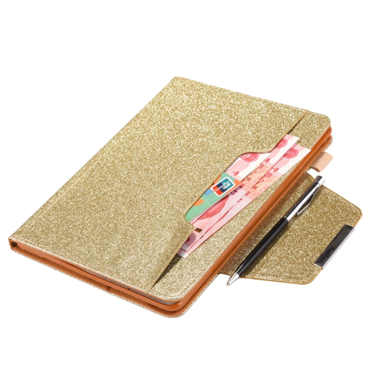 For iPad Pro 11 2024 Glitter Metal Buckle Leather Smart Tablet Case(Gold) - iPad Pro 11 2024 Cases by buy2fix | Online Shopping UK | buy2fix