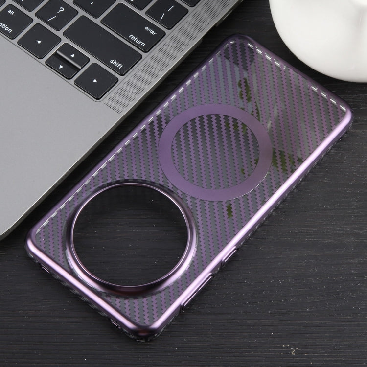 For Huawei Mate 60 Pro /60 Pro+ 6D Plated Carbon Fiber Clear Magsafe PC Phone Case(Aurora Purple) - Huawei Cases by buy2fix | Online Shopping UK | buy2fix