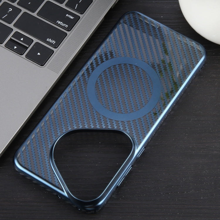 For Huawei Pura 70 6D Plated Carbon Fiber Clear Magsafe PC Phone Case(Dream Blue) - Huawei Cases by buy2fix | Online Shopping UK | buy2fix