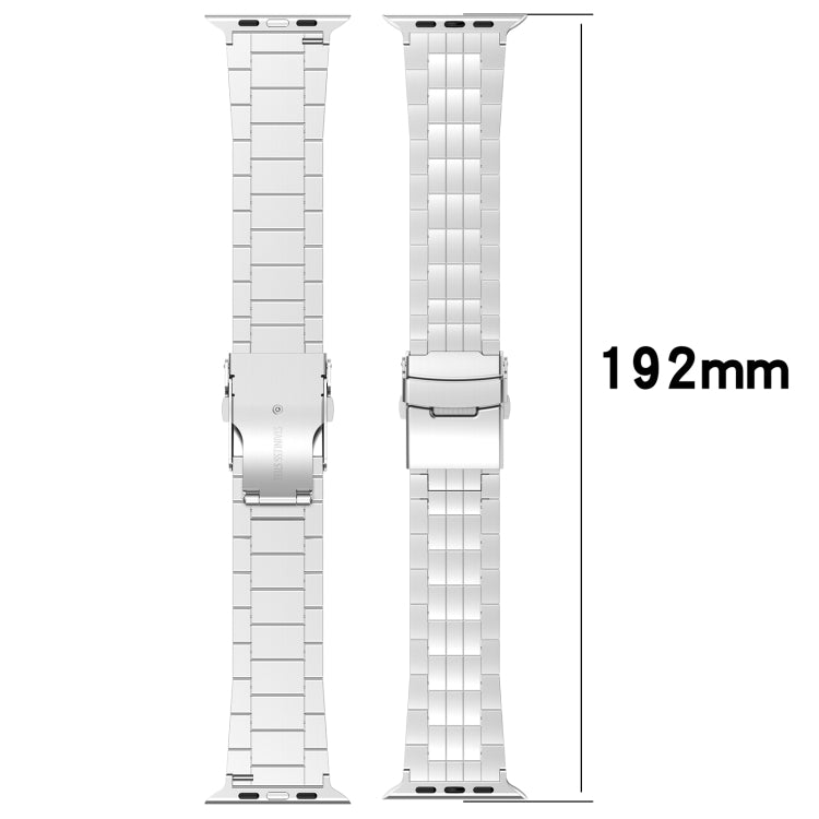 For Apple Watch Series 7 41mm Armor 5-bead Titanium Watch Band(Silver) - Watch Bands by buy2fix | Online Shopping UK | buy2fix