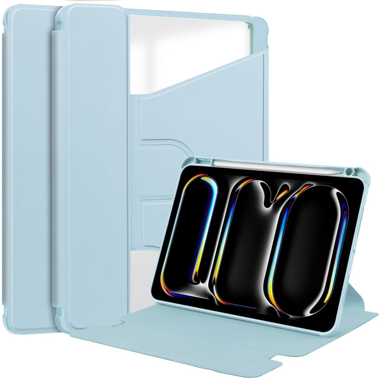 For iPad Pro 11 2024 Transparent Rotation Smart Leather Tablet Case(Sky Blue) - iPad Pro 11 2024 Cases by buy2fix | Online Shopping UK | buy2fix