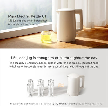 Xiaomi Mijia 1.5L 1500W Electric Kettle C1, CN Plug(White) - Electric Kettle & Stoves by Xiaomi | Online Shopping UK | buy2fix