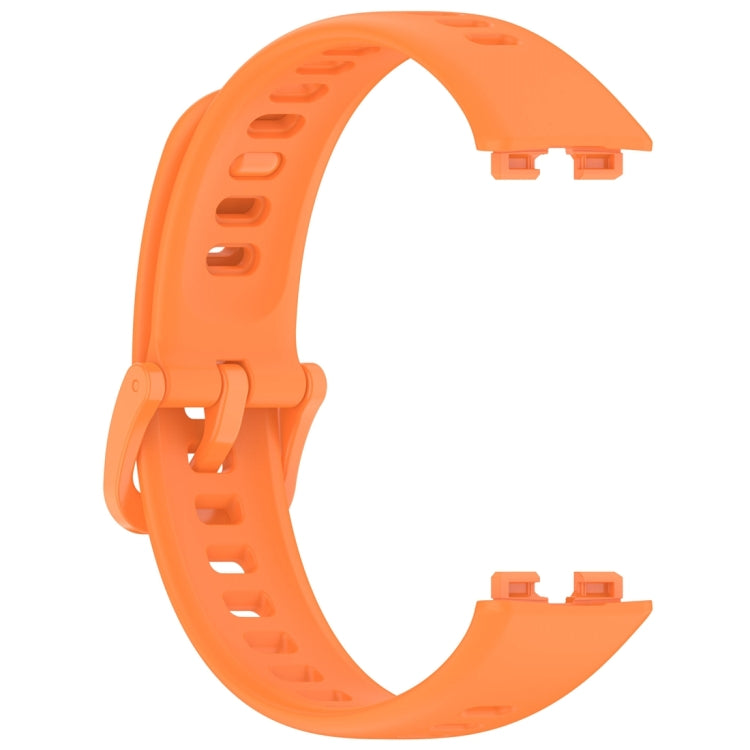 For Huawei Band 9 / 9 NFC / 8 / 8 NFC Nail Button Glossy Silicone Watch Band(Orange) - Watch Bands by buy2fix | Online Shopping UK | buy2fix